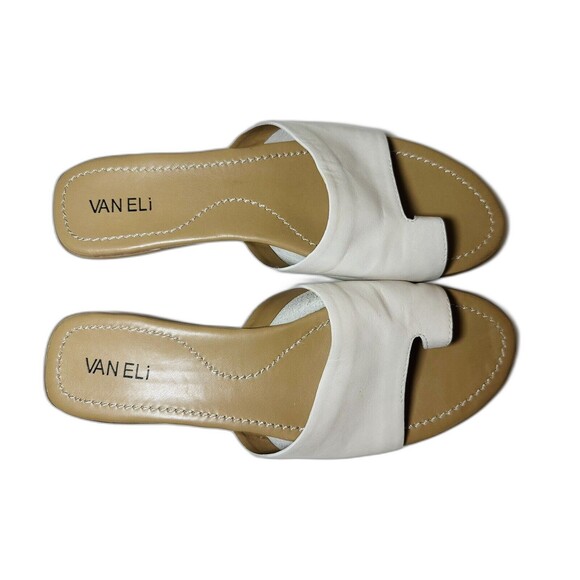 VANELi Tallis White Bogota Slip On Leather Toe Loop Sandals Women's 10.5 - Picture 6 of 10